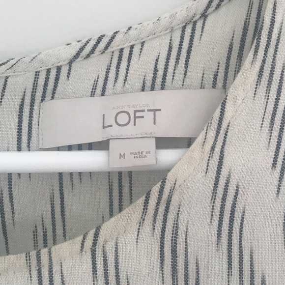 White + Navy Patterned Short Sleeve Dress - Picture 5 of 10